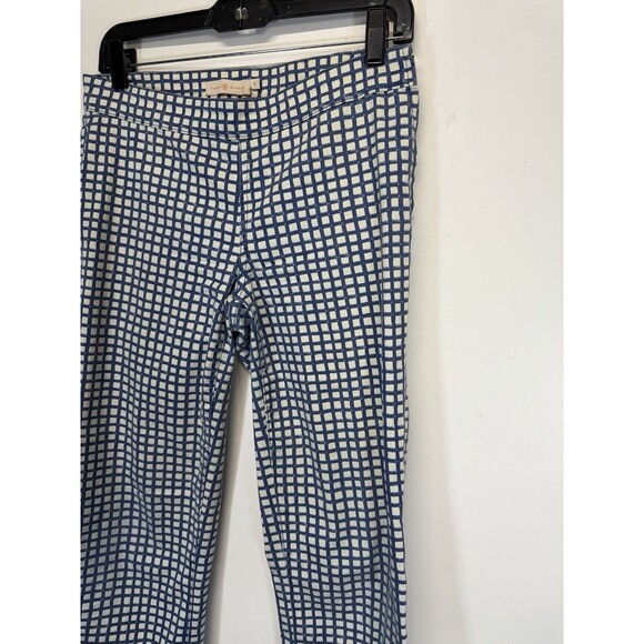 TORY BURCH Women’s  Pant CAPRIS Ankle Blue Haven Plaid Cotton Sz 26 - Picture 4 of 16